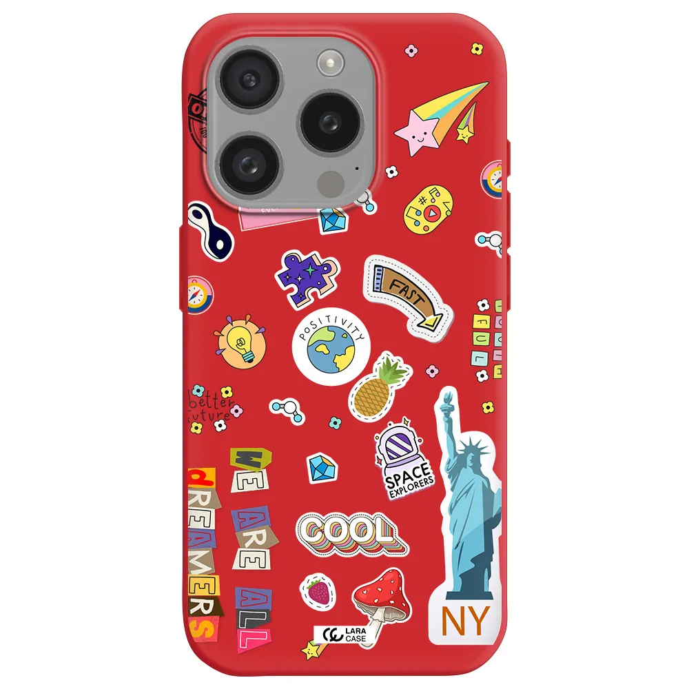 Stickers Apple Iphone 15 Pro Silicone Imperial Red Case