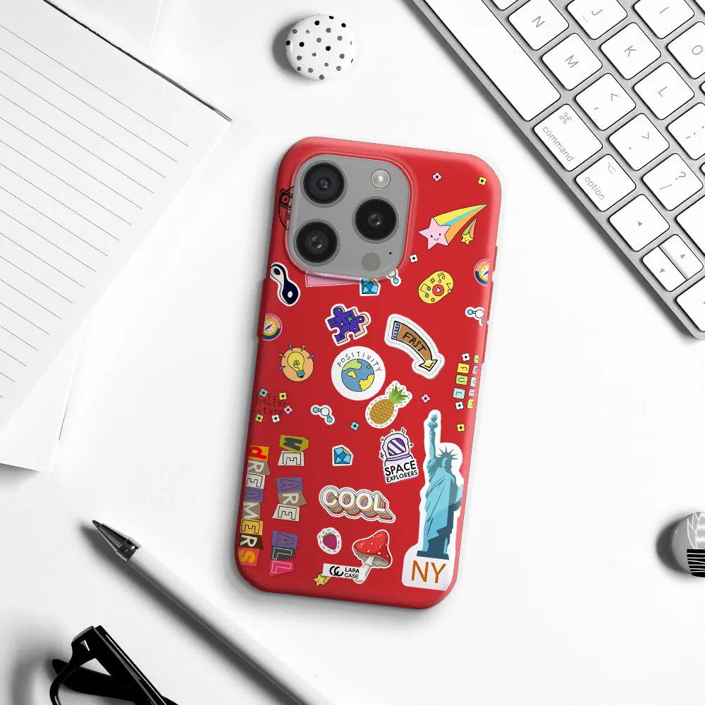 Stickers Apple Iphone 15 Pro Silicone Imperial Red Case