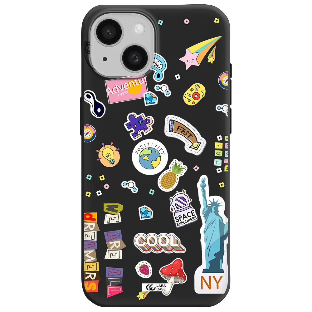 Stickers Apple iPhone 15 Silicone black Case