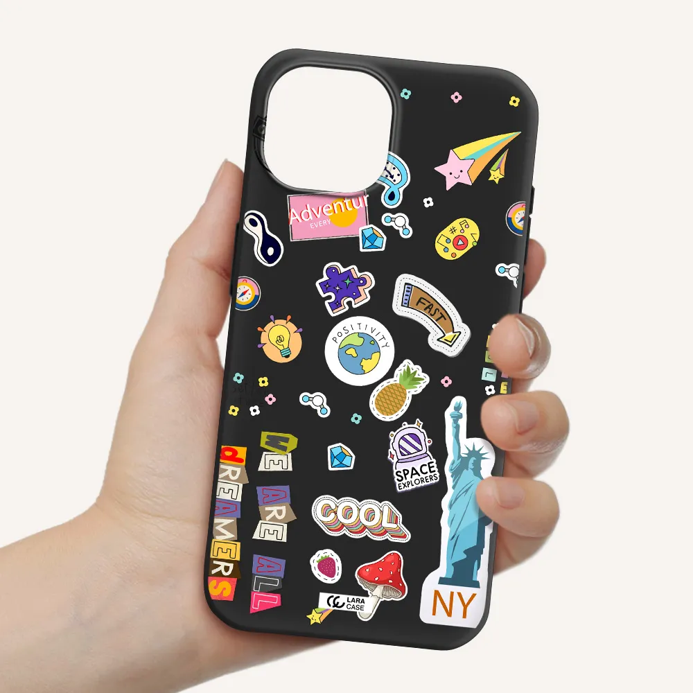 Stickers Apple iPhone 15 Silicone black Case