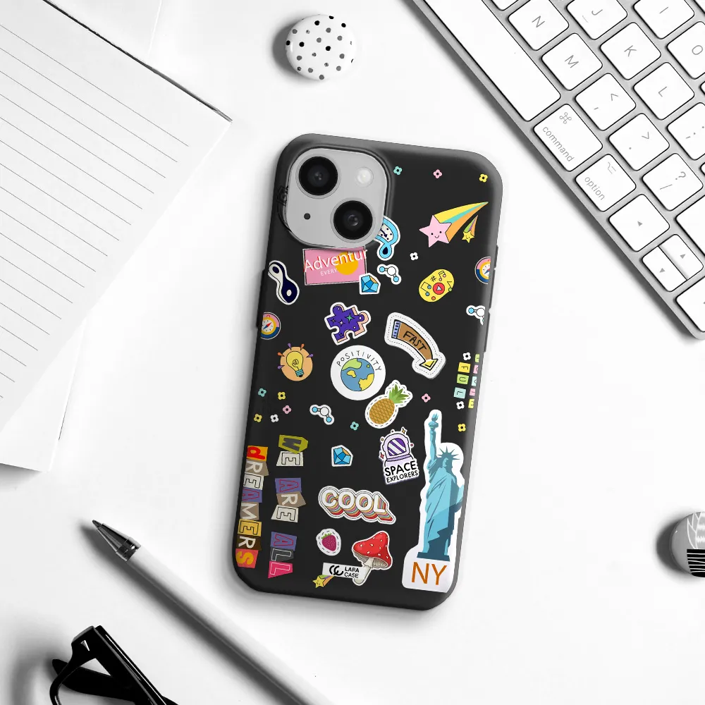 Stickers Apple iPhone 15 Silicone black Case