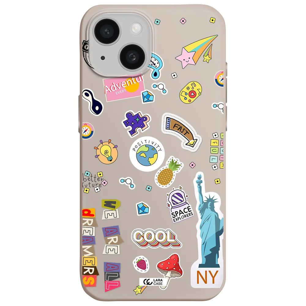 Stickers Apple iPhone 15 Silicone Stone Case