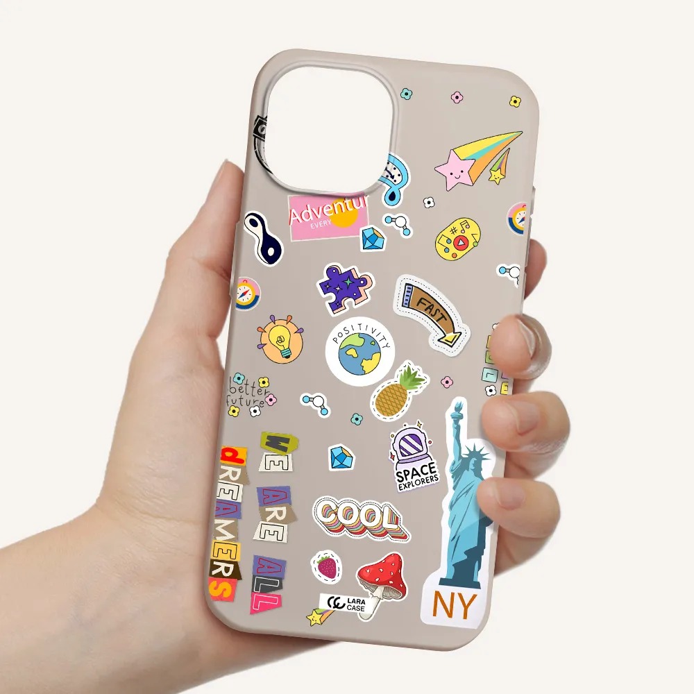 Stickers Apple iPhone 15 Silicone Stone Case