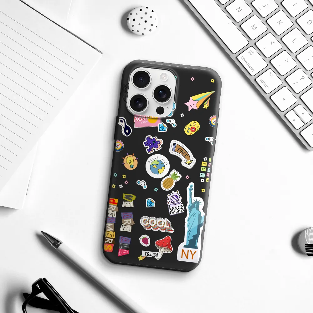 Stickers Apple Iphone 16 Pro Max Silicone Black Case