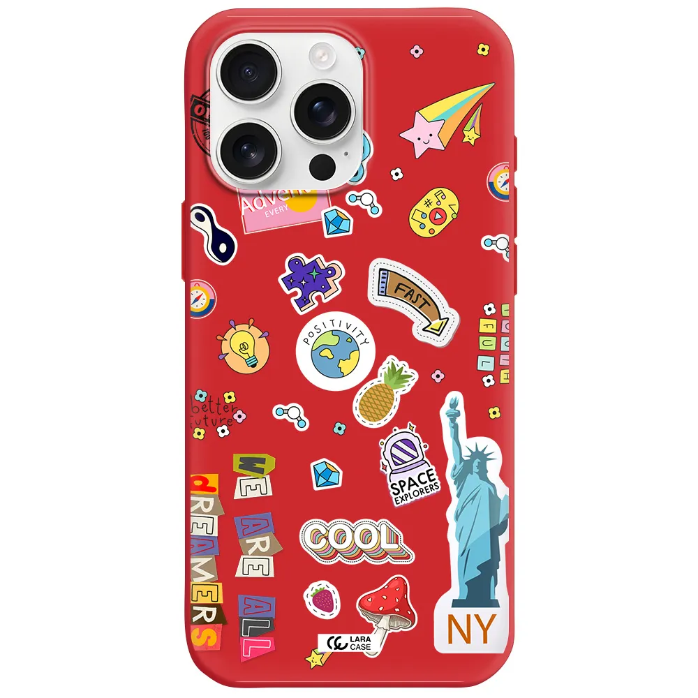 Stickers Apple Iphone 16 Pro Max Silicone Imperial Red Case