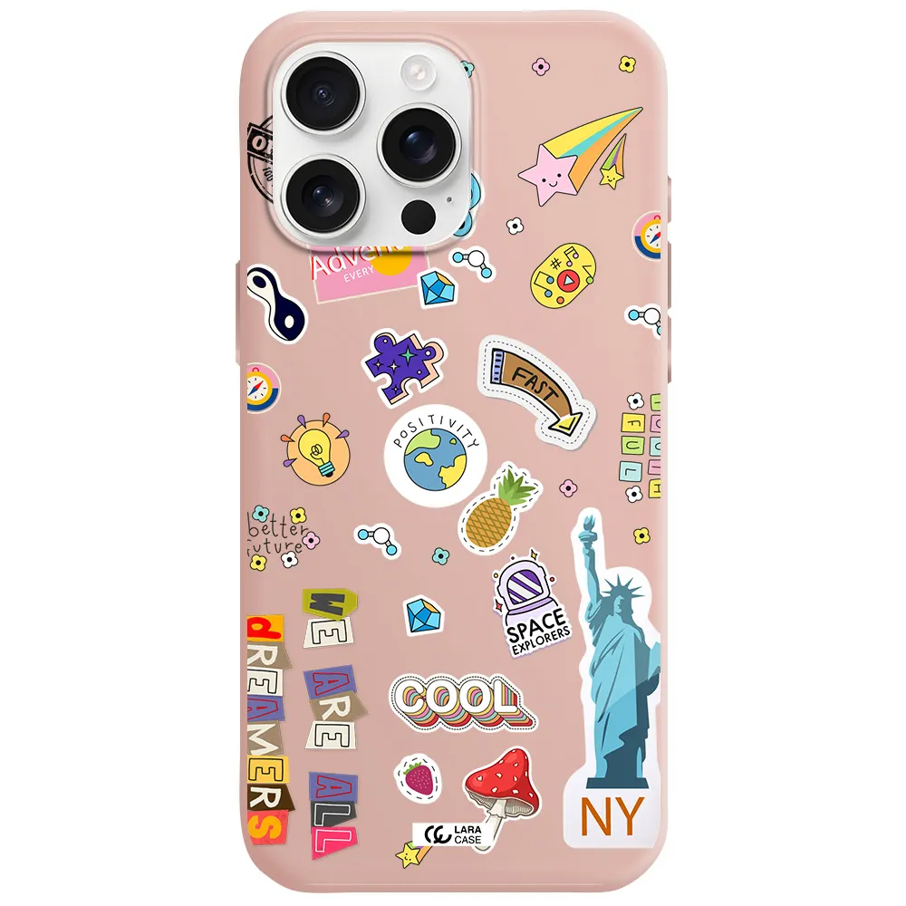 Stickers Apple Iphone 16 Pro Max Silicone Pastel Pink Case