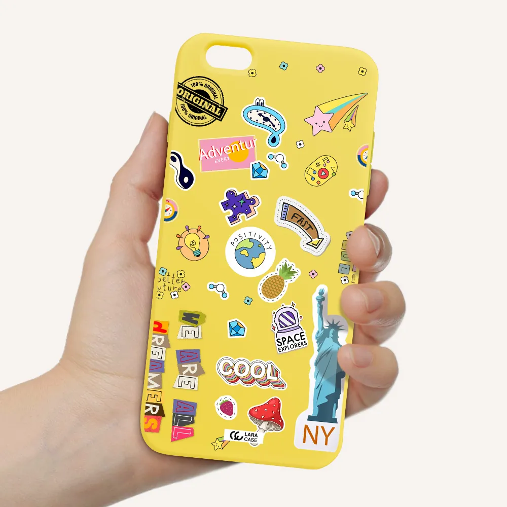 Stickers Apple iPhone 6 plus Silicone canary yellow Case