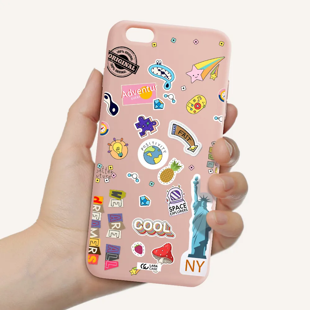 Stickers Apple iPhone 6 plus Silicone pastel pink Case
