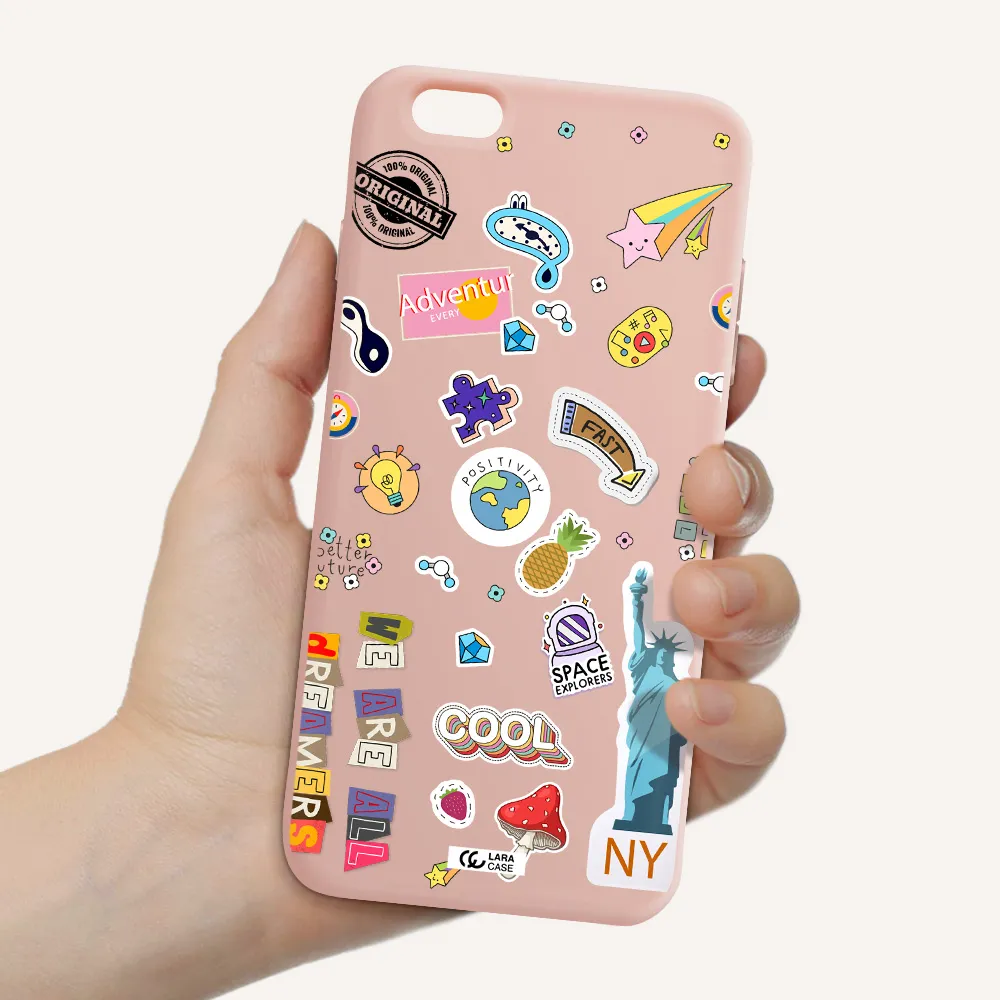 Stickers Apple iPhone 6 s plus Silicone pastel pink Case