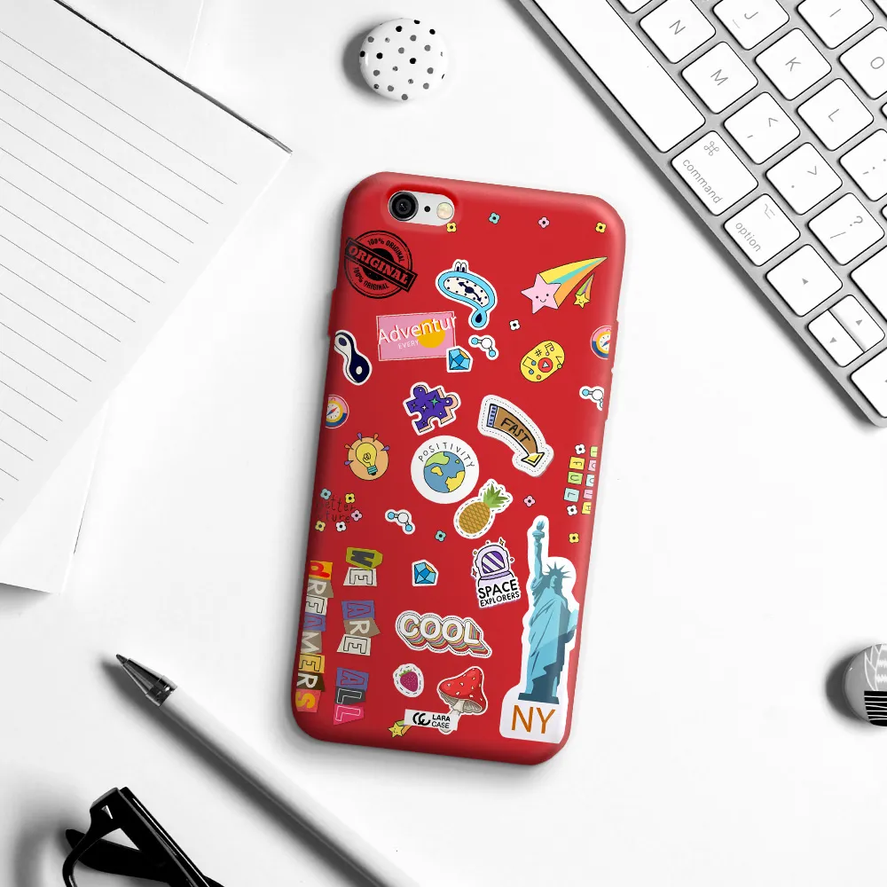 Stickers Apple iPhone 6 Silicone Imperial Red Case