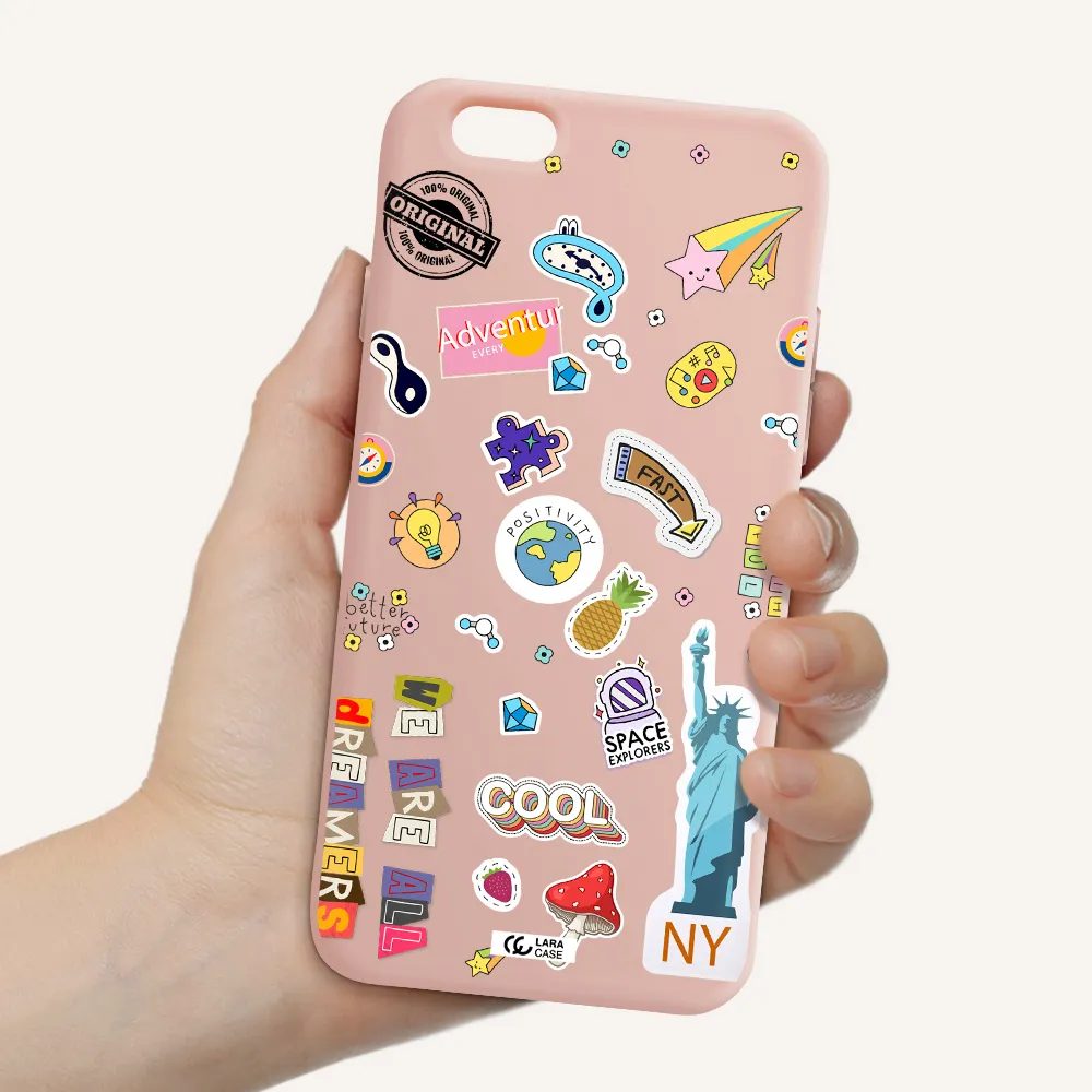 Stickers Apple iPhone 6 Silicone pastel pink Case