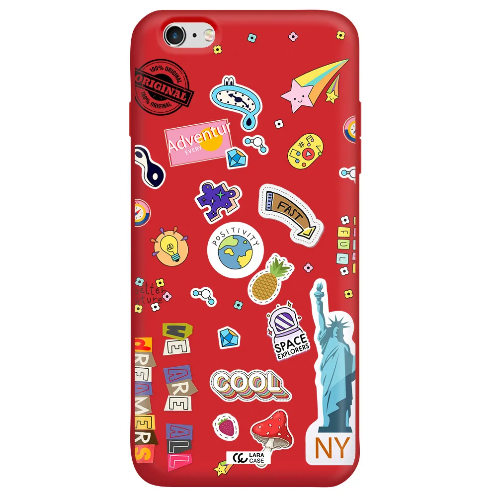 Stickers Apple iPhone 6S Silicone Imperial Red Case