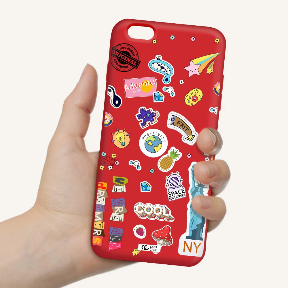 Stickers Apple iPhone 6S Silicone Imperial Red Case