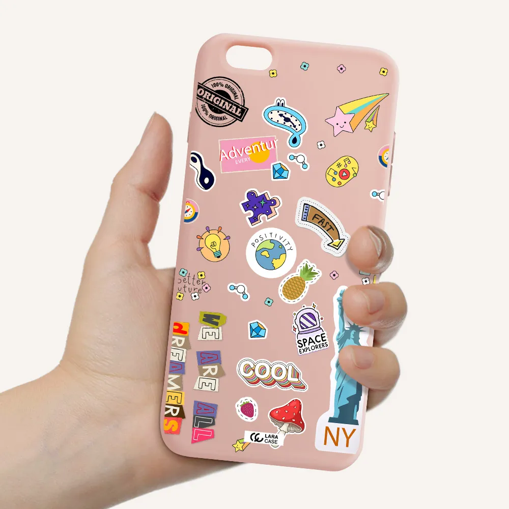 Stickers Apple iPhone 6S Silicone pastel pink Case