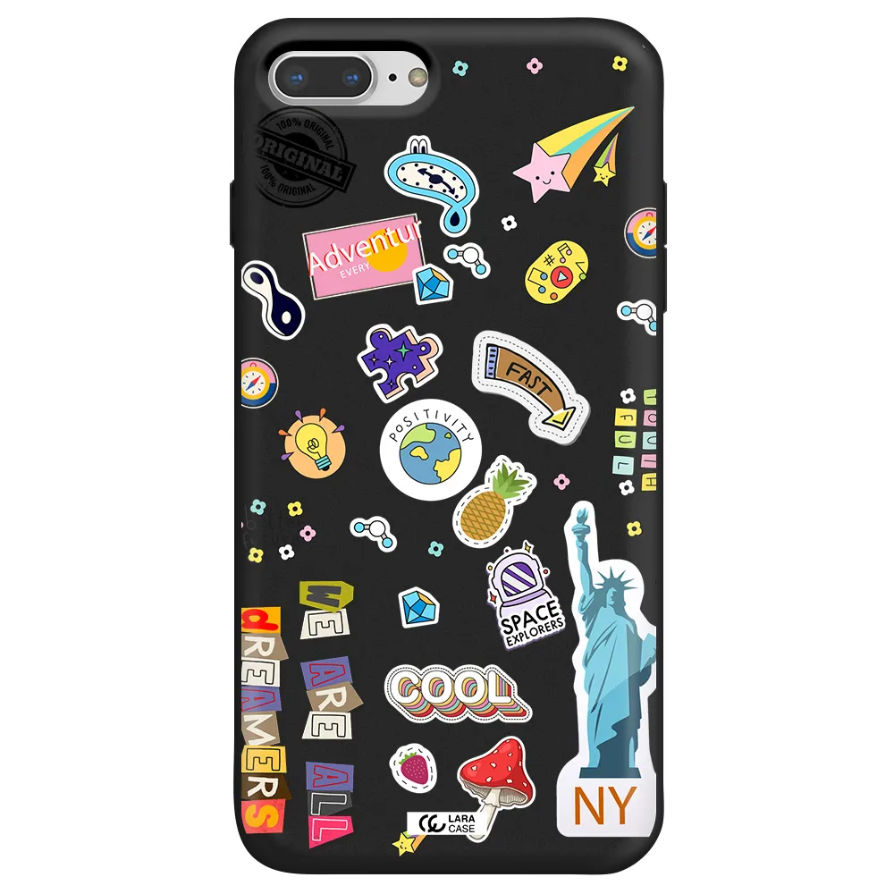 Stickers Apple iPhone 7 plus Silicone black Case