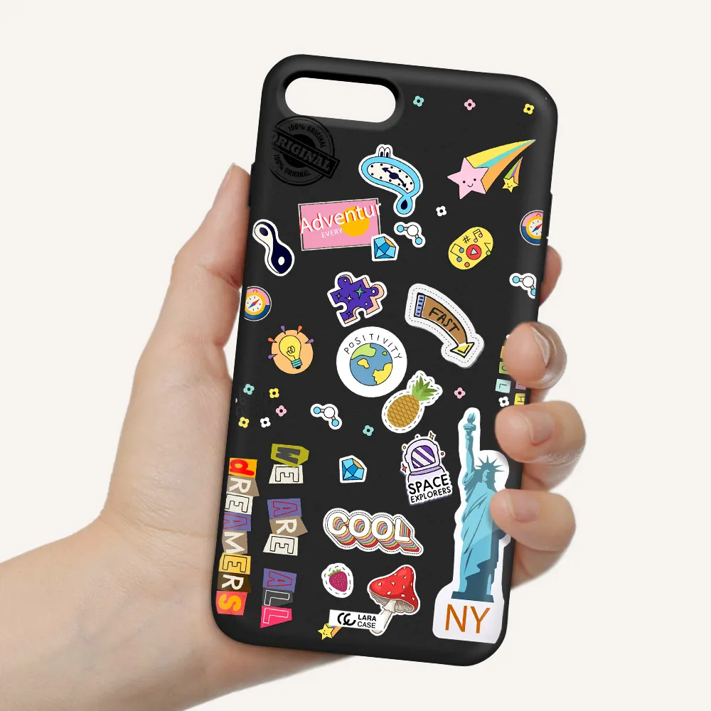 Stickers Apple iPhone 7 plus Silicone black Case