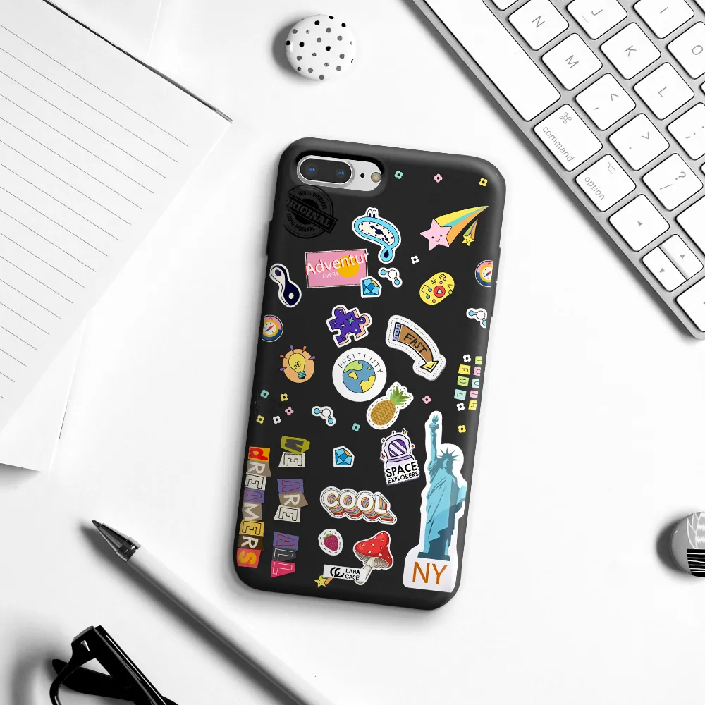 Stickers Apple iPhone 7 plus Silicone black Case