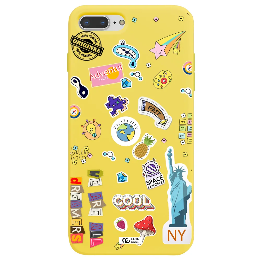 Stickers Apple iPhone 7 plus Silicone canary yellow Case