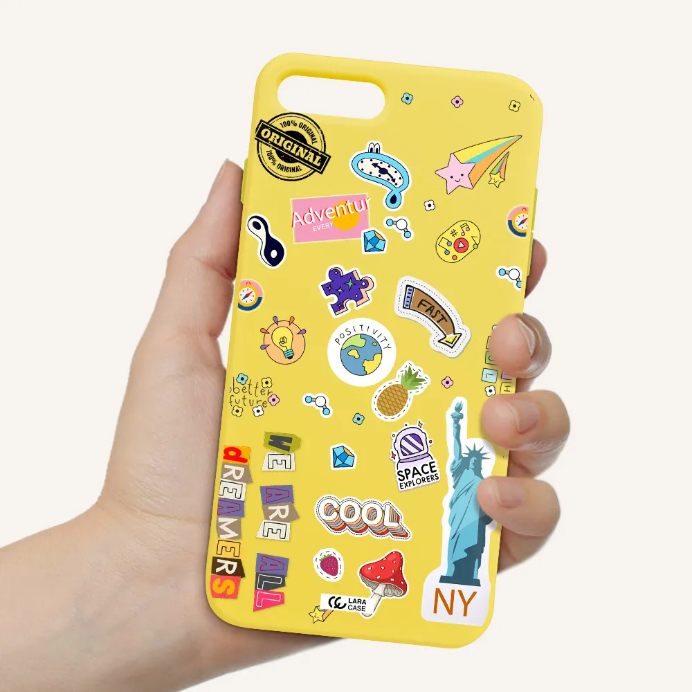 Stickers Apple iPhone 7 plus Silicone canary yellow Case