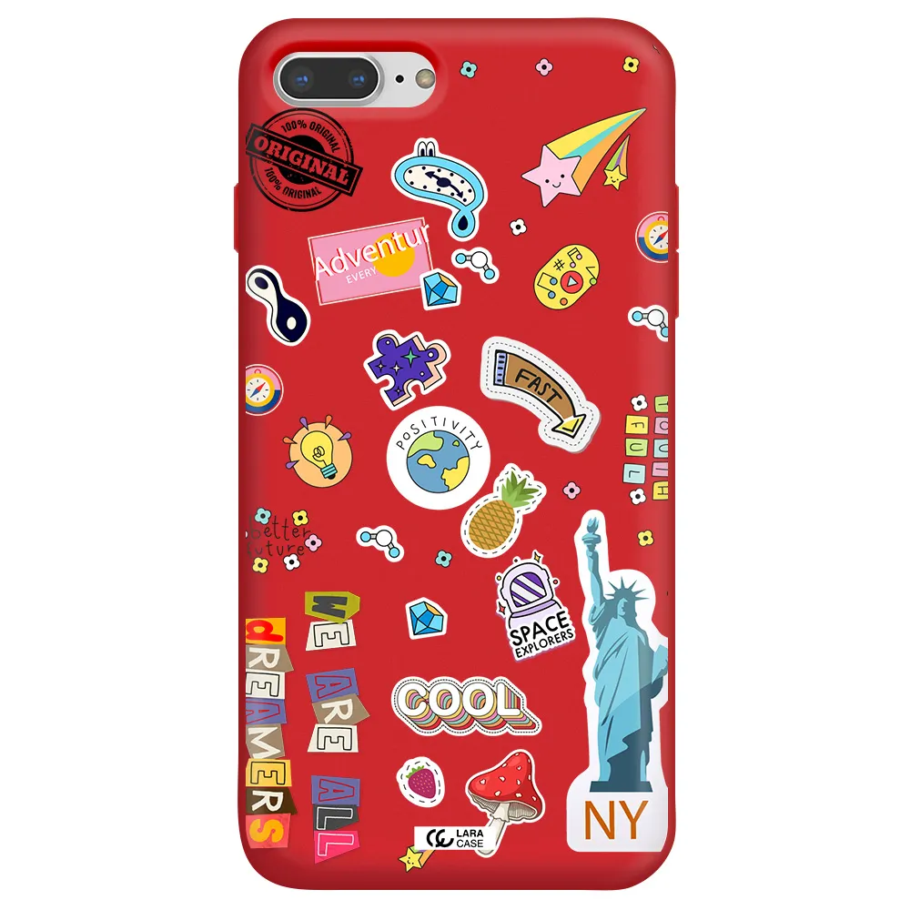 Stickers Apple iPhone 7 plus Silicone Imperial Red Case
