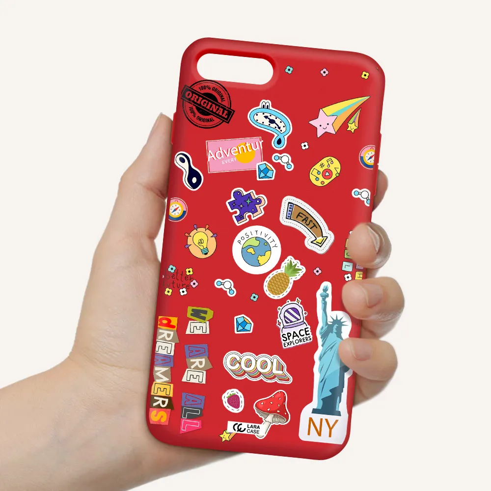 Stickers Apple iPhone 7 plus Silicone Imperial Red Case