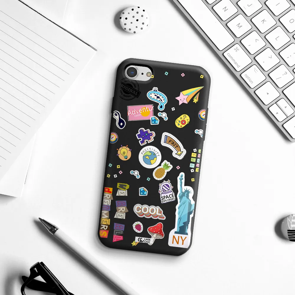 Stickers Apple iPhone 7 Silicone black Case