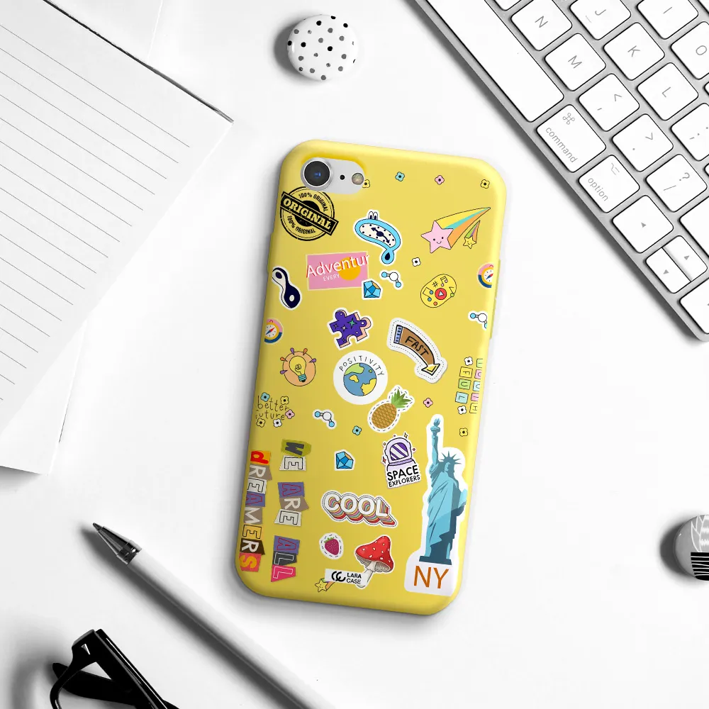 Stickers Apple iPhone 7 Silicone canary yellow Case