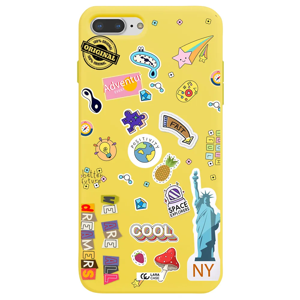 Stickers Apple iPhone 8 plus Silicone canary yellow Case
