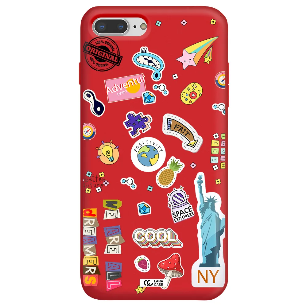 Stickers Apple iPhone 8 plus Silicone Imperial Red Case