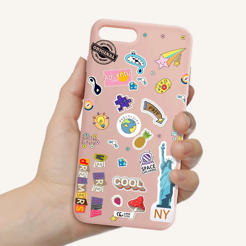 Stickers Apple iPhone 8 plus Silicone pastel pink Case