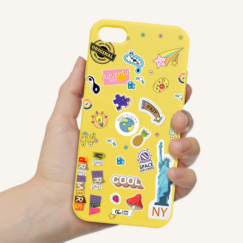 Stickers Apple iPhone 8 Silicone canary yellow Case