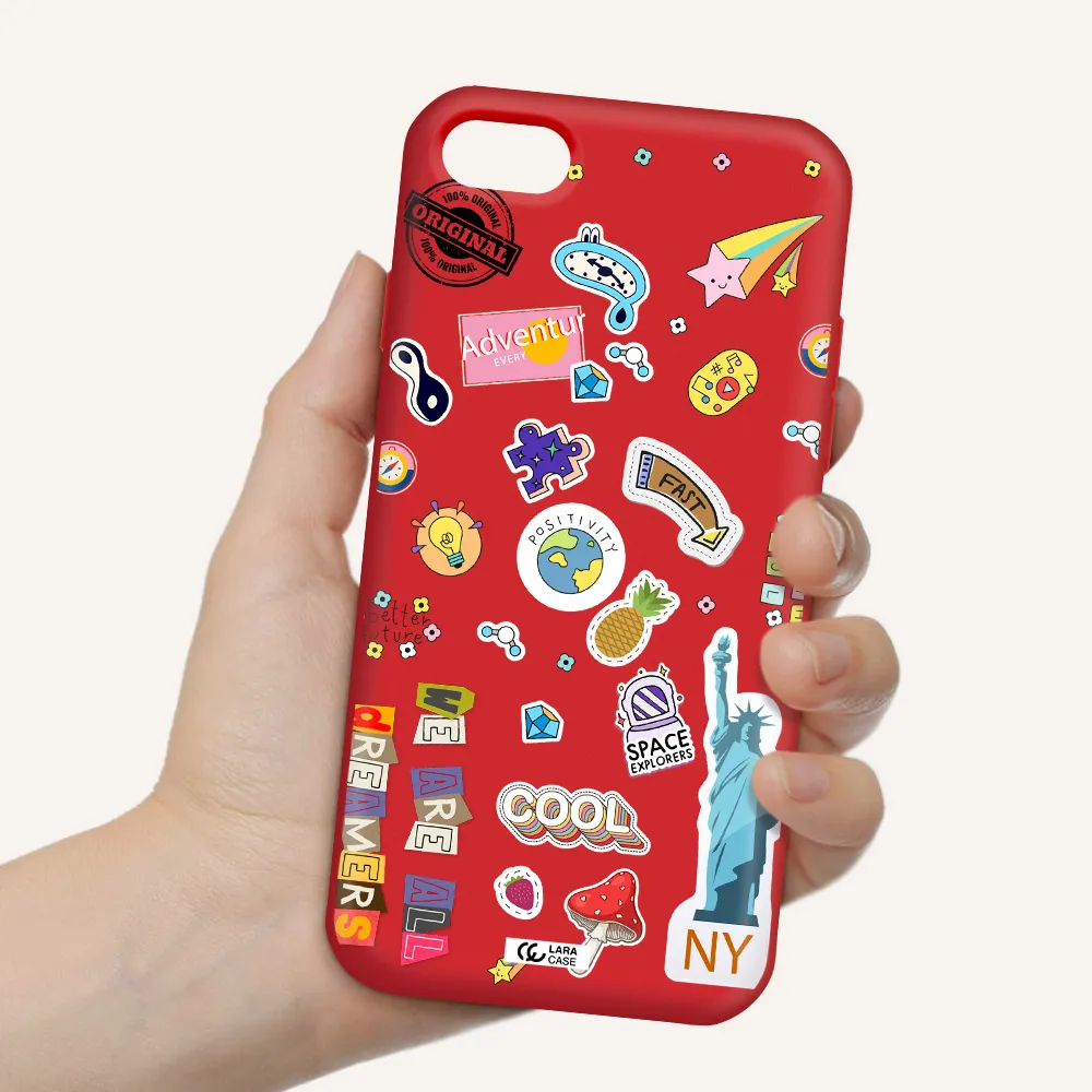 Stickers Apple iPhone 8 Silicone Imperial Red Case
