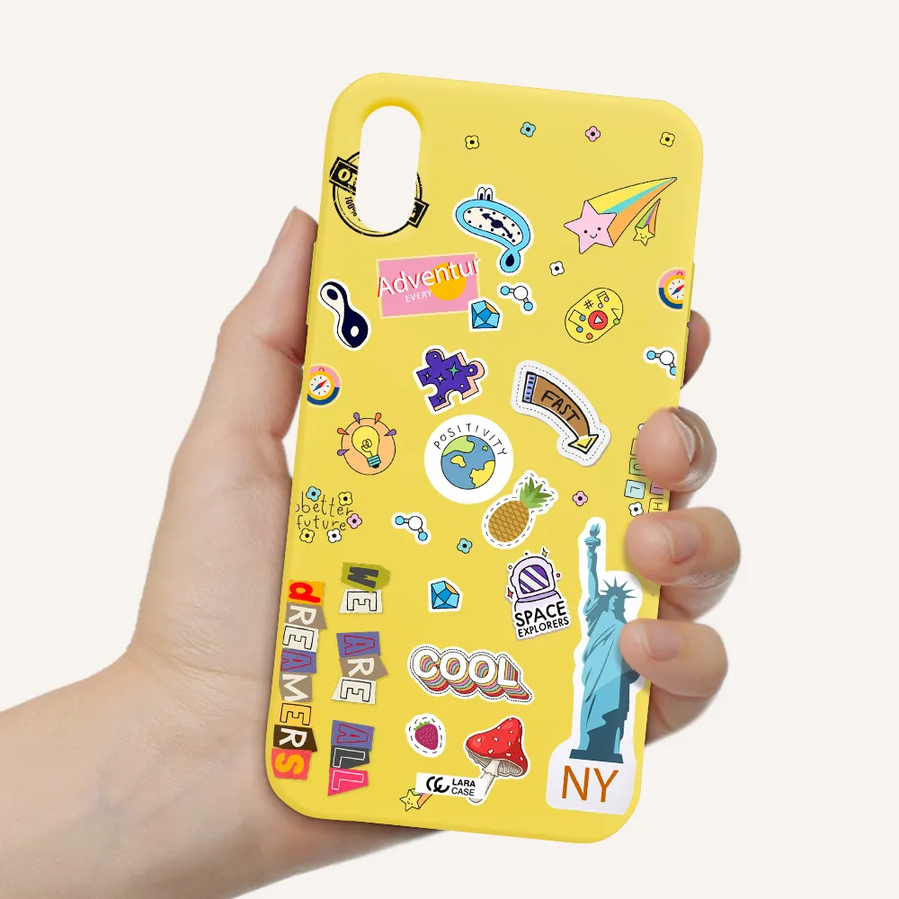 Stickers Apple iPhone X Silicone canary yellow Case