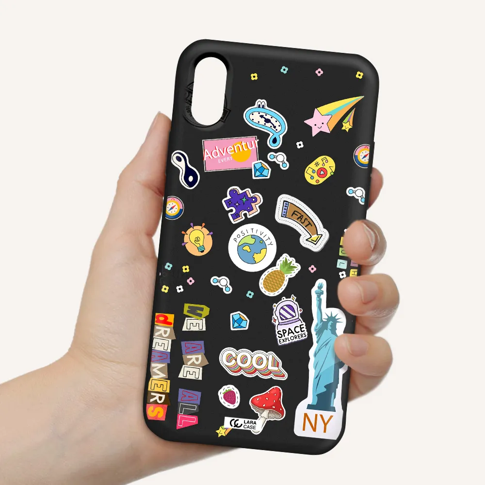 Stickers Apple iPhone XS Silicone black Case