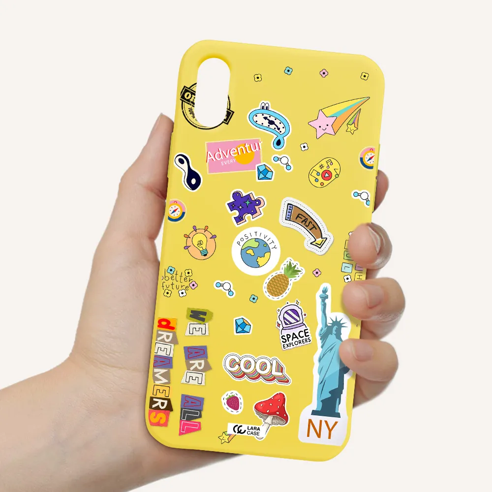 Stickers Apple iPhone XS Silicone canary yellow Case