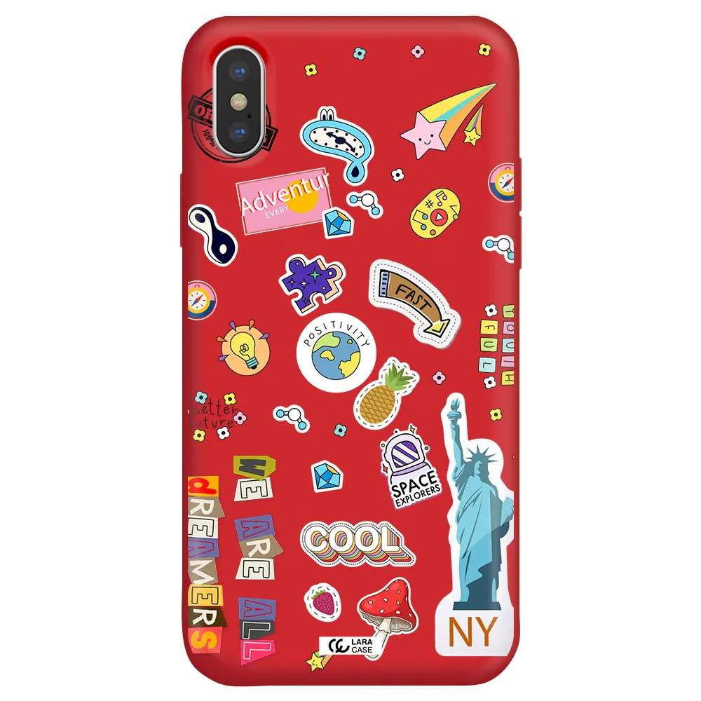 Stickers Apple iPhone XS Silicone Imperial Red Case