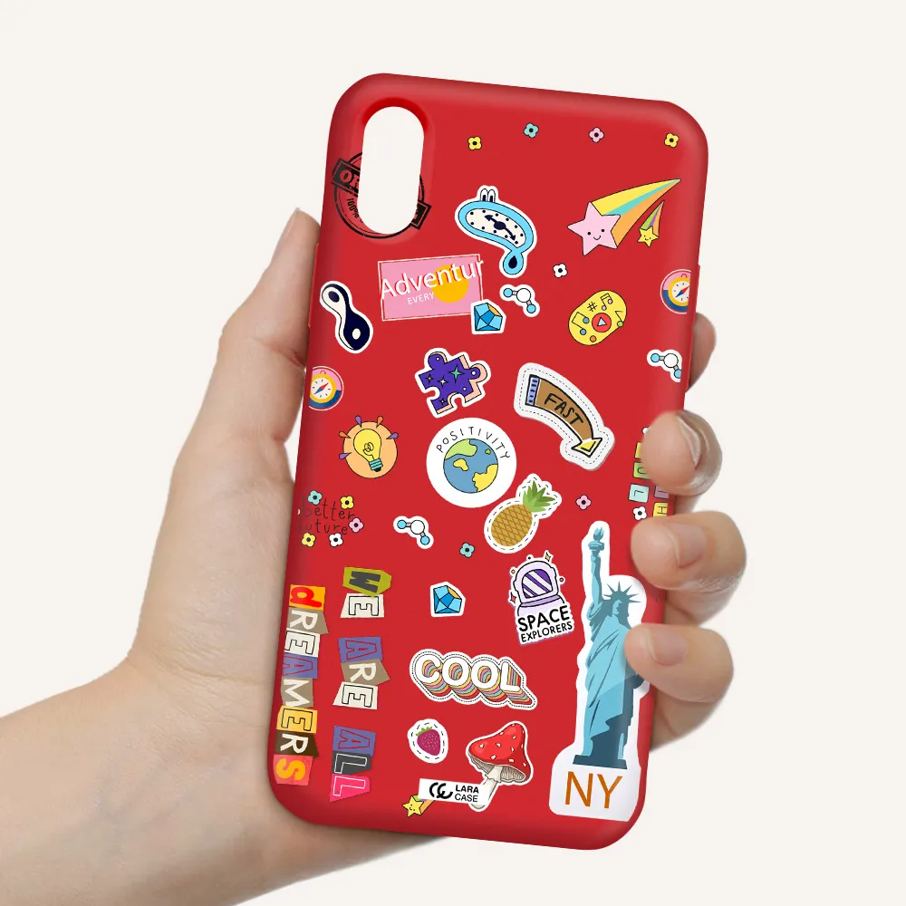 Stickers Apple iPhone XS Silicone Imperial Red Case