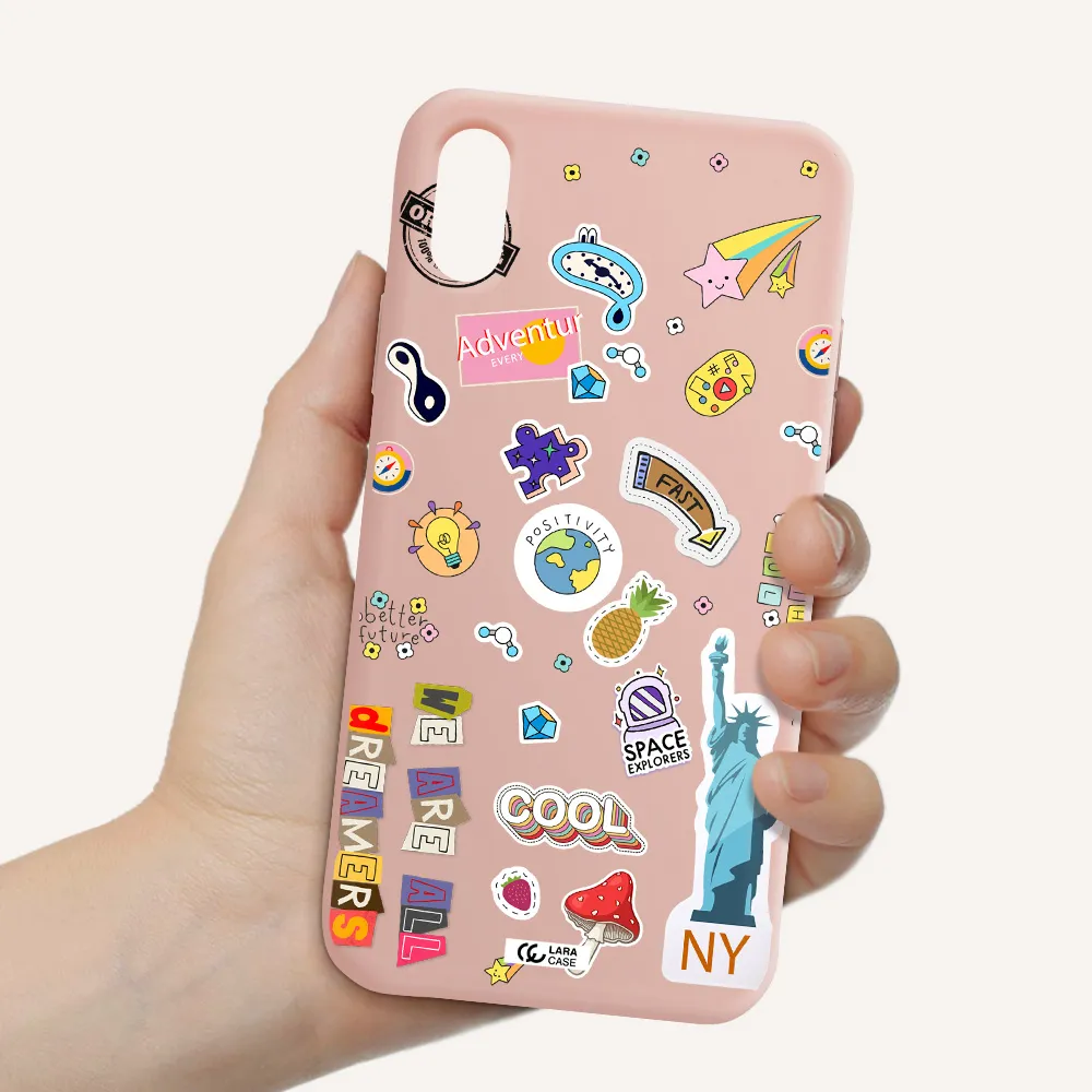 Stickers Apple iPhone XS Silicone pastel pink Case