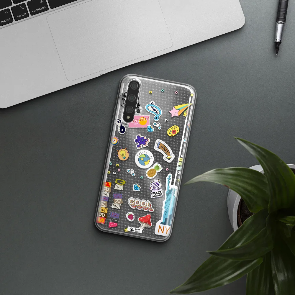 Stickers Huawei Nova 5t Clear TPU Case
