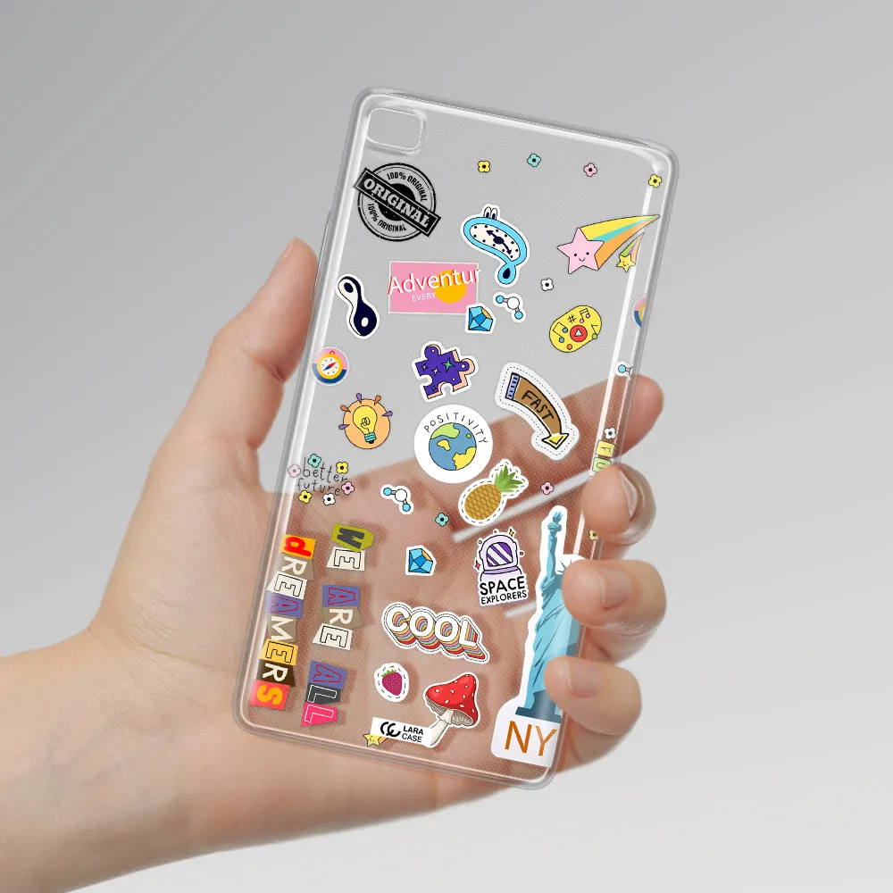 Stickers Huawei P8 Clear TPU Case