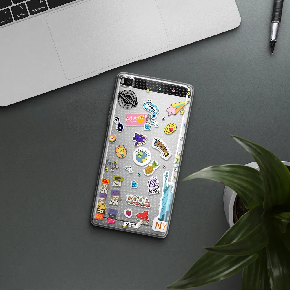 Stickers Huawei P8 Clear TPU Case