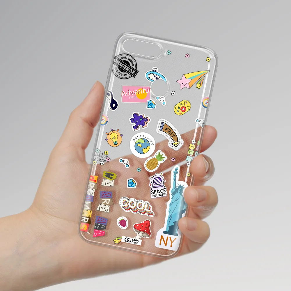 Stickers Huawei Y6 Prime 2018 Clear TPU Case