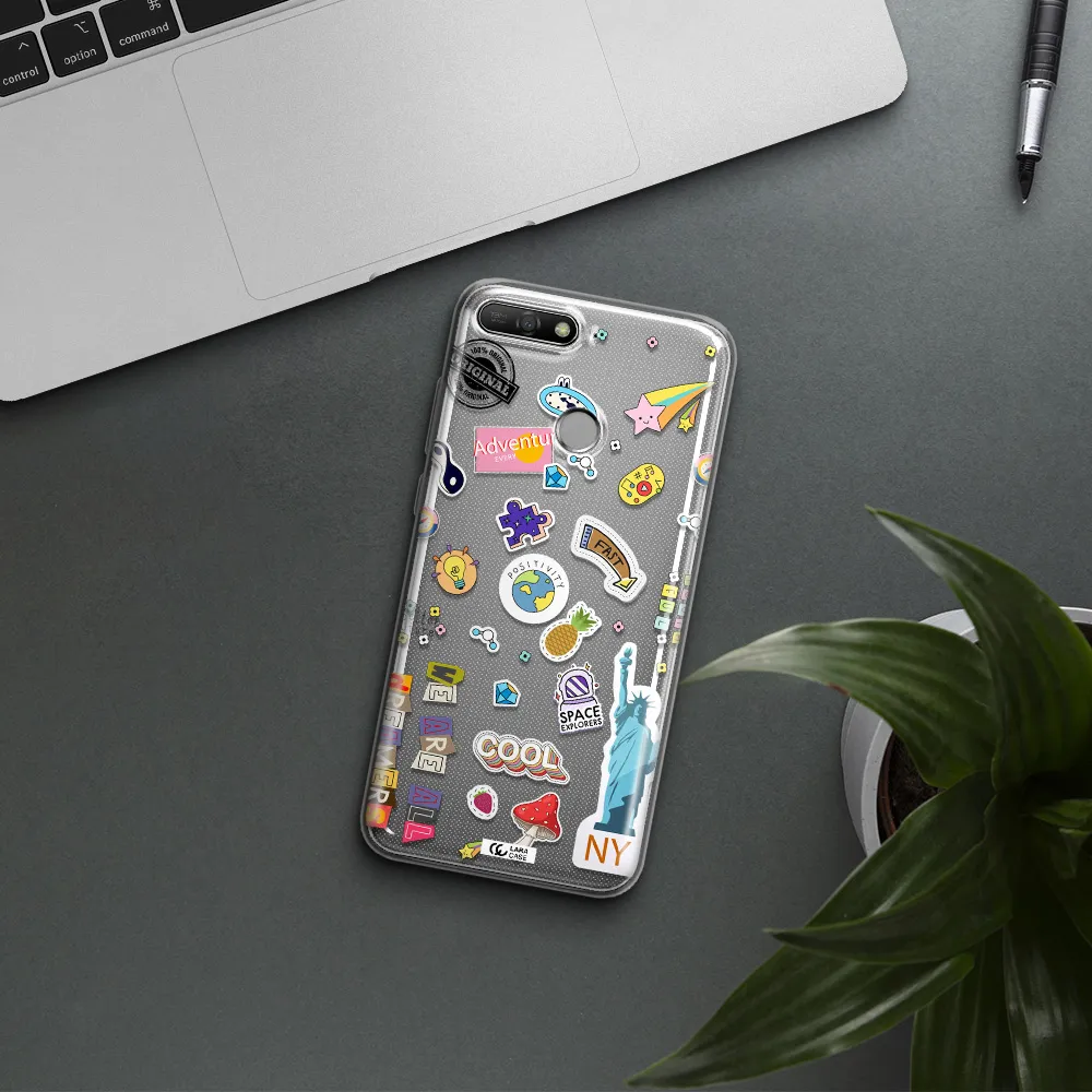 Stickers Huawei Y6 Prime 2018 Clear TPU Case