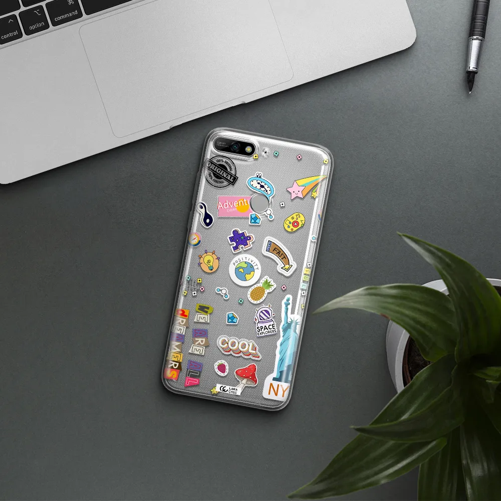 Stickers Huawei Y7 2018 Clear TPU Case
