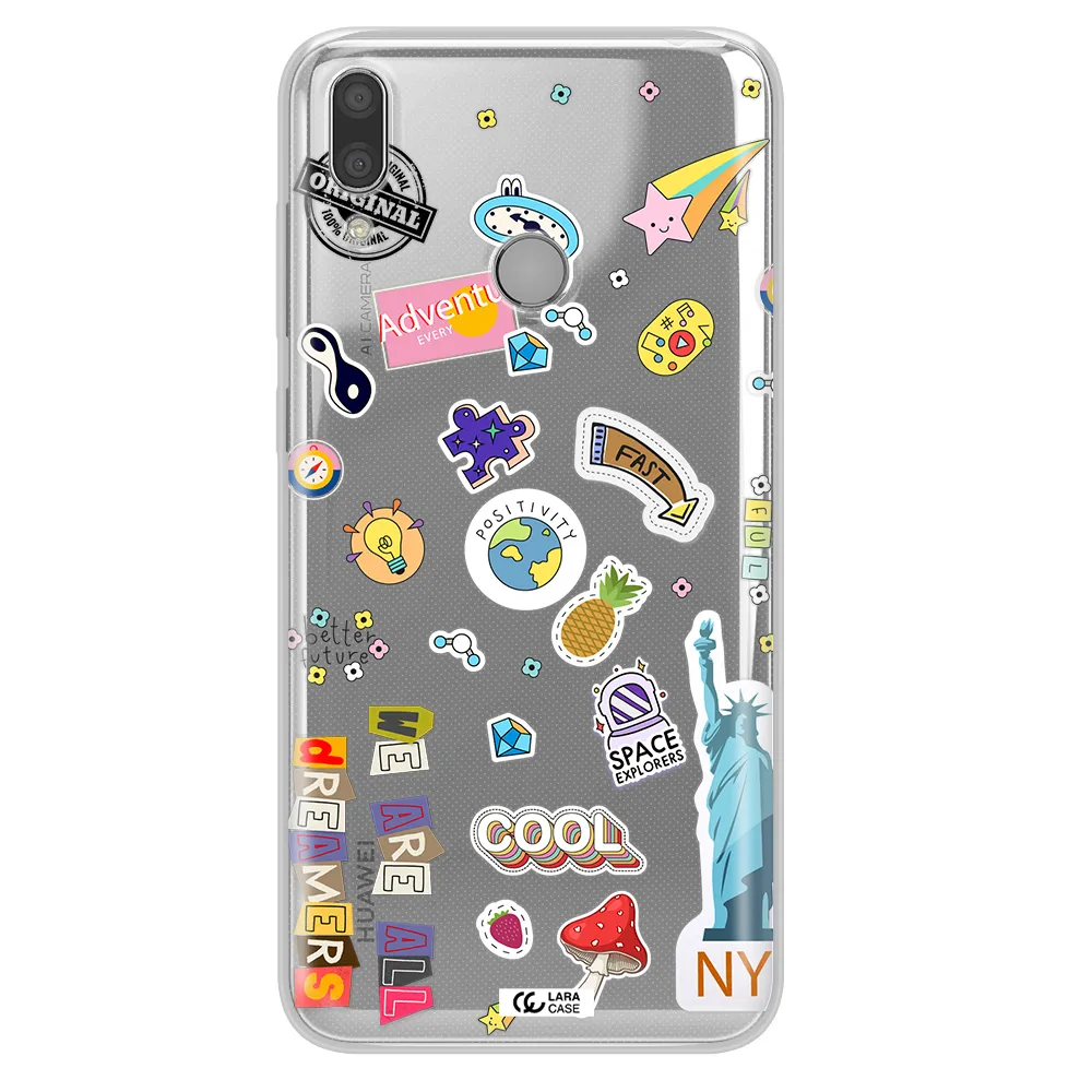 Stickers Huawei Y7 2019 Clear TPU Case