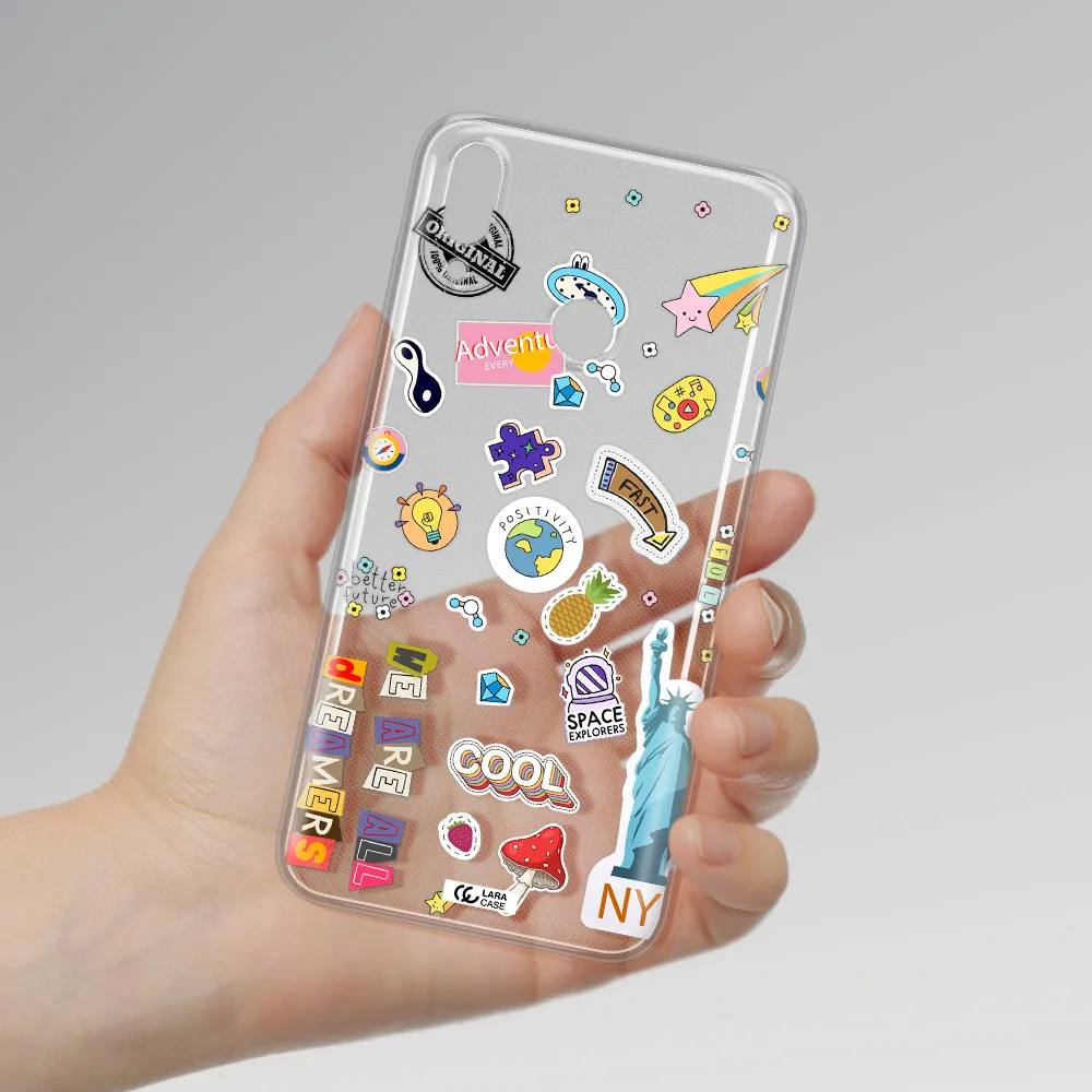 Stickers Huawei Y7 2019 Clear TPU Case