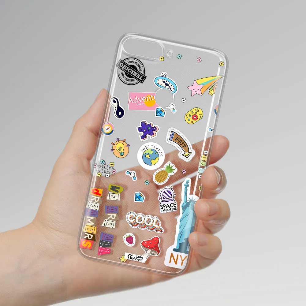 Stickers Huawei Y7 Prime 2018 Clear TPU Case