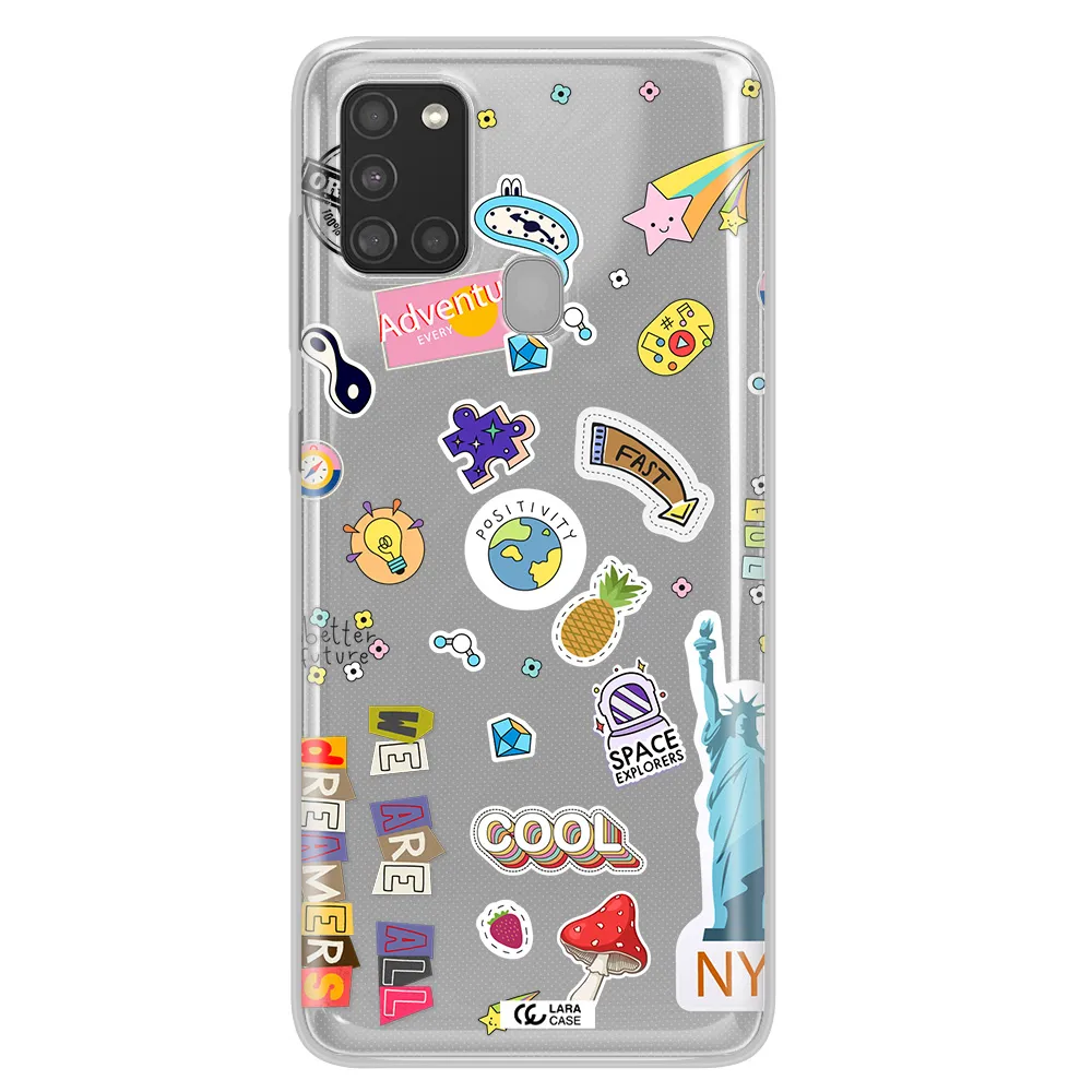 Stickers Samsung A21S Clear TPU Case