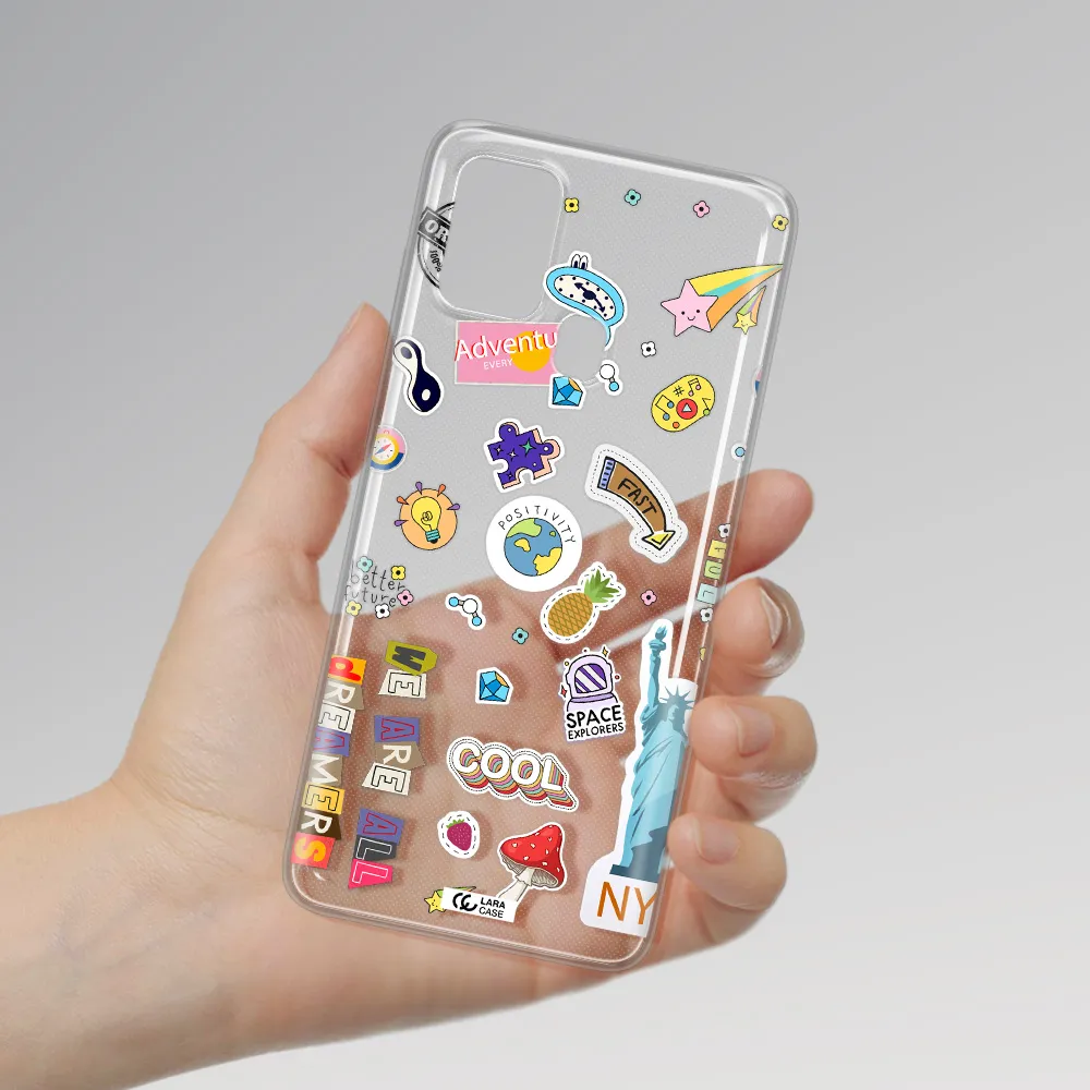 Stickers Samsung A21S Clear TPU Case