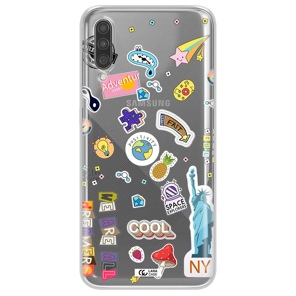 Stickers Samsung A30S Clear TPU Case
